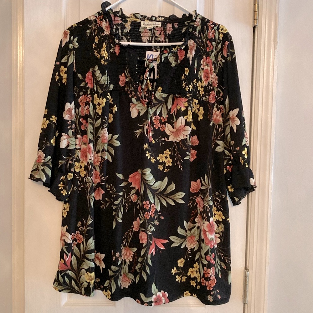 Plus size blouse W/ smocking